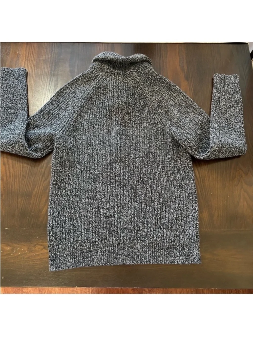 NWT BANANA REPUBLIC Men's Black/Gray Shawl Collar Button Pullover Marled Medium